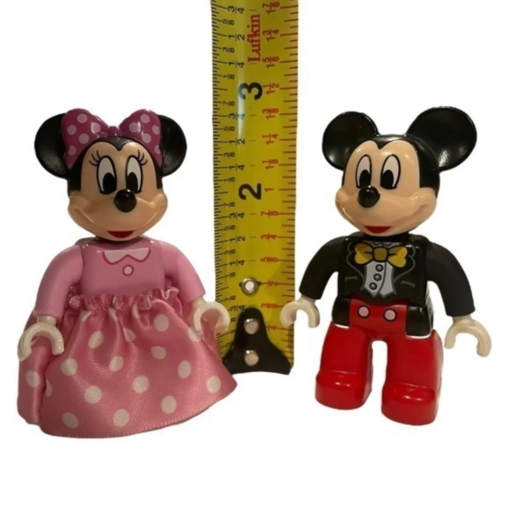 Lego Duplo Mickey Mouse Minnie Mouse Figures Pink Black Red Skirt Minifigures - Picture 3 of 4